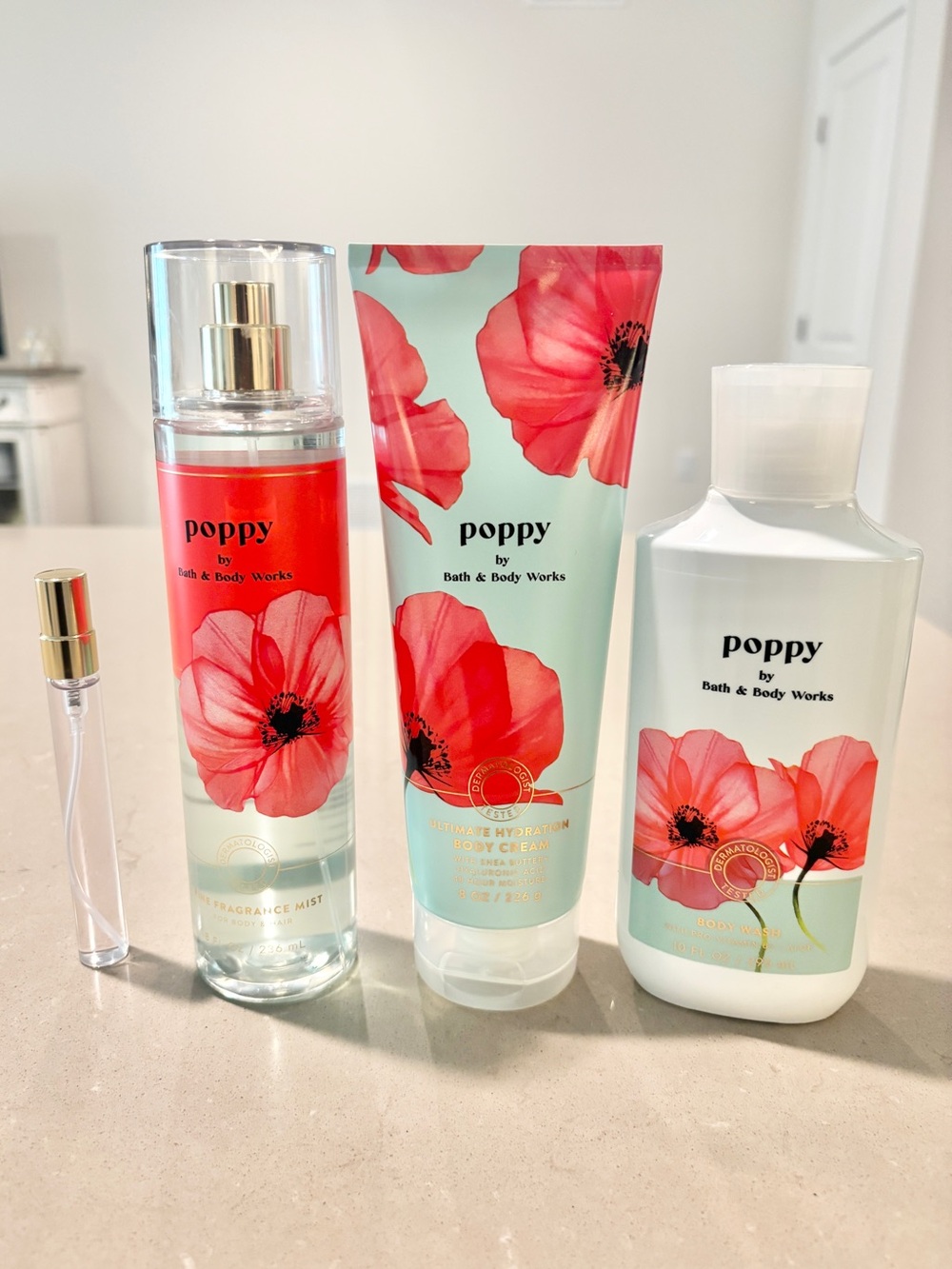 Bath and Body Works Poppy Gift Set Bundle + Free sample New